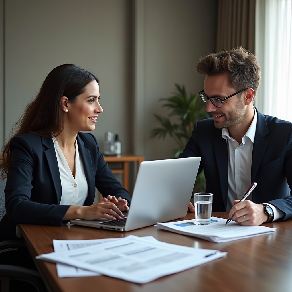 Training consultant working with management to plan customised warehouse training program